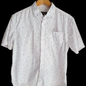 Men's White Button Cotton Down Shirt